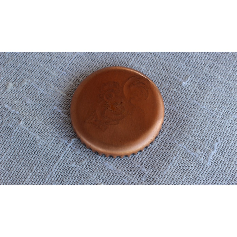 Vintage Copper Rooster Pin Dish Small Trinket Tray Coaster Crimped Edge - Picture 4 of 6